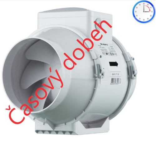 Axiálne odsávacie ventilátory VENTS TT 100 T-časový dobeh priemer napojenia 100mm-dvojrýchlostný výkon:145-187m3/h napätie 230V