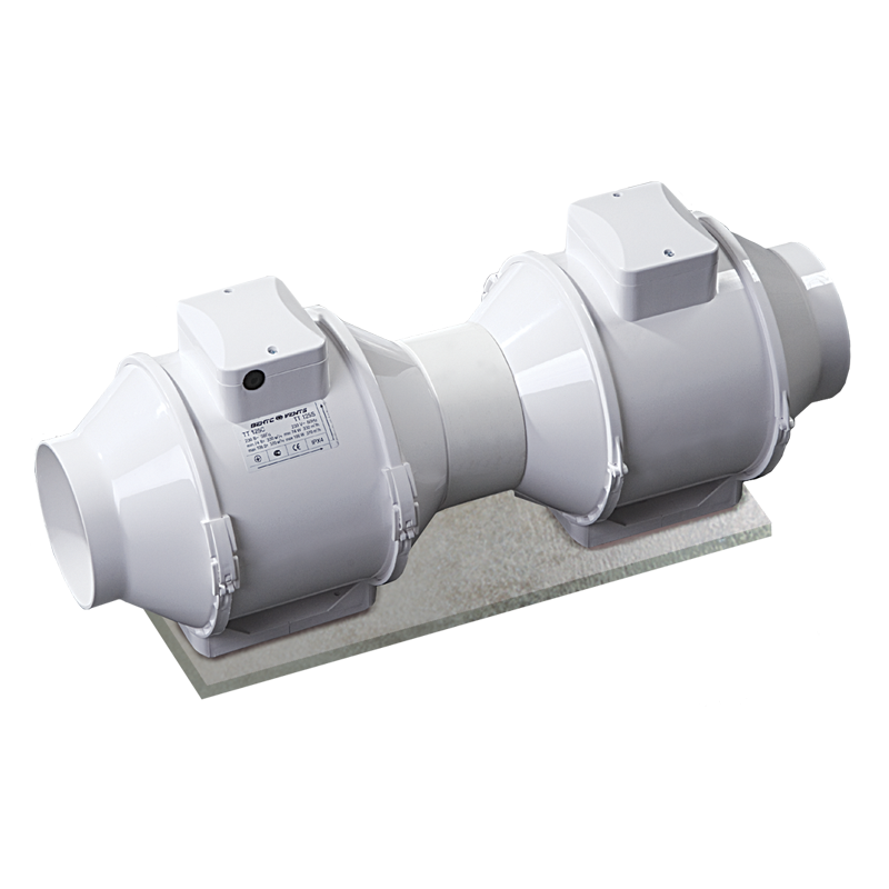 Axiálne odsávacie ventilátory VENTS TT 125 priemer napojenia 125mm-dvojrýchlostný výkon:220-280m3/h napätie 230V