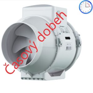  Axiálne odsávacie ventilátory VENTS TT 100 T-časový dobeh priemer napojenia 100mm-dvojrýchlostný výkon:145-187m3/h napätie 230V