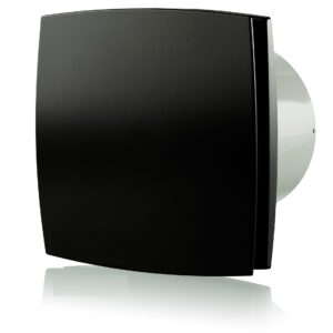 Ventilátor VENTS 100LD čierny matný predný panel-zapínanie a vypínanie vypínačom na svetlo