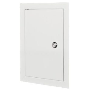 DMZ 400x400 Biele kovové revízne dvierka zatváranie na kľúčik